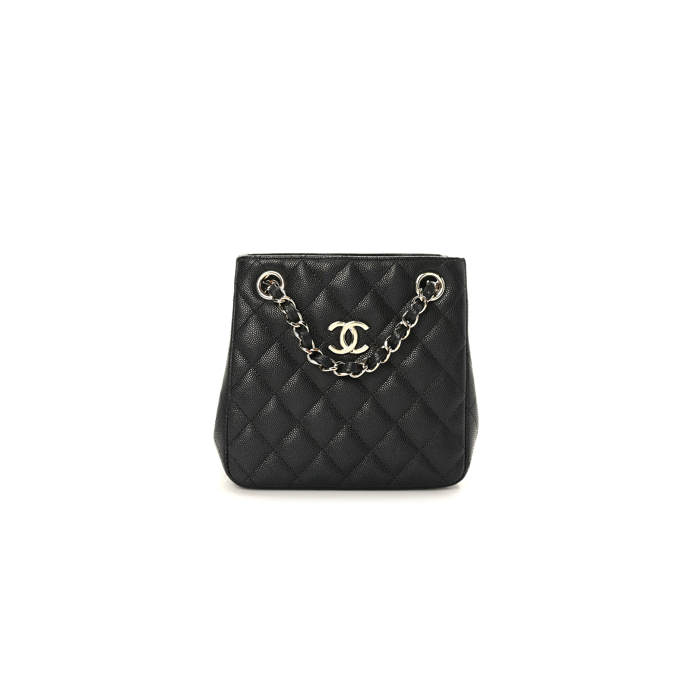 Ch*el caviar quilted mini bucket bag black as3176 (16*16*10cm)